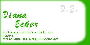 diana ecker business card